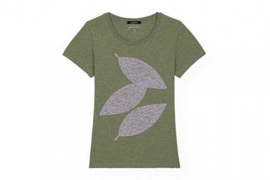 Päälä T-shirt Leafy - Mid Heather kaki