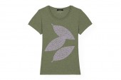 Päälä T-shirt Leafy - Mid Heather kaki